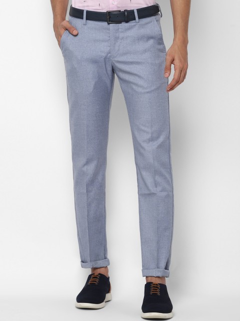 

Allen Solly Men Blue Textured Slim Fit Trousers