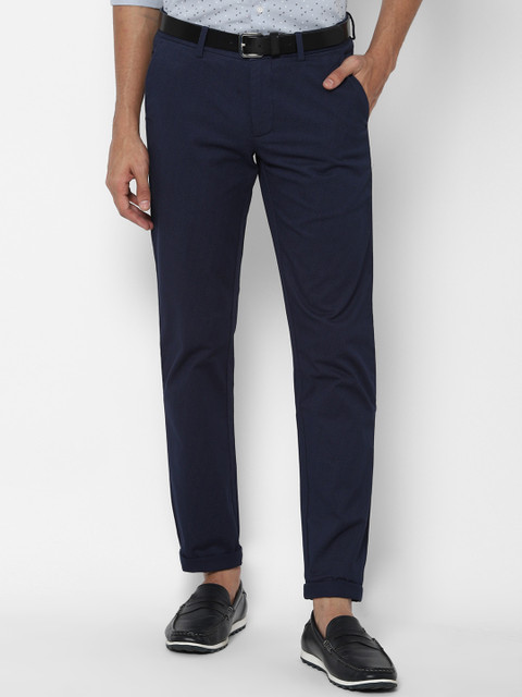 

Allen Solly Men Navy Blue Slim Fit Trousers