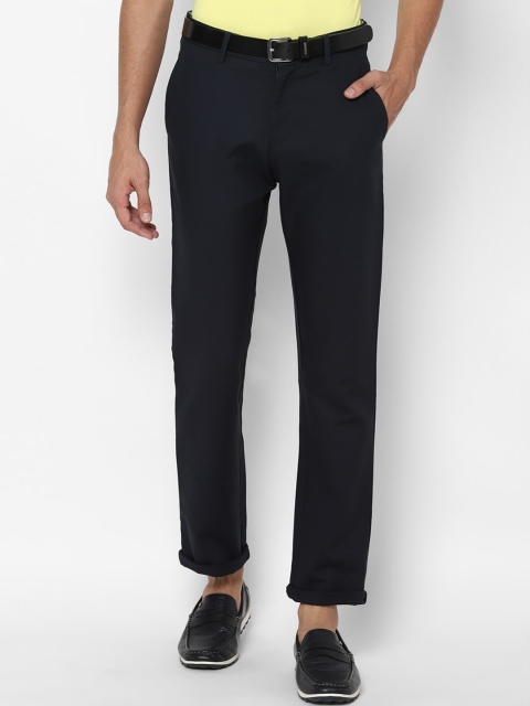 

Allen Solly Men Navy Blue Pure Cotton Trousers