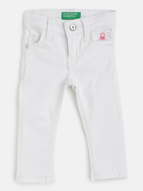 

United Colors of Benetton Girls White Slim Fit Stretchable Jeans