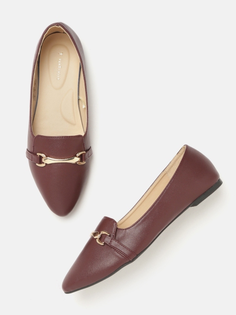 

Van Heusen Woman Women Burgundy Solid Ballerinas with Metallic Detail