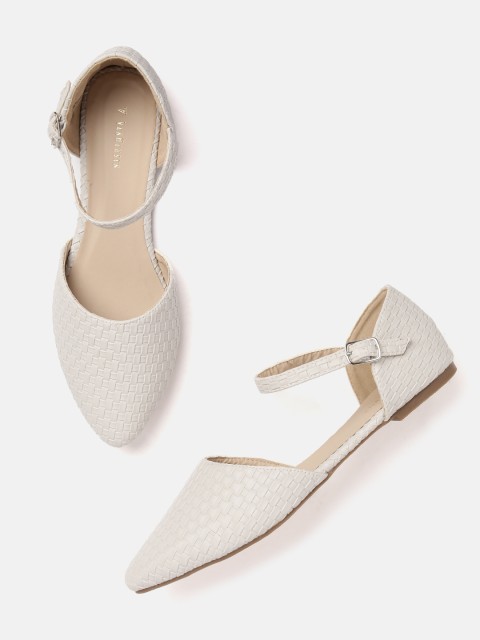 

Van Heusen Woman Off White Woven Design Ballerina Flats