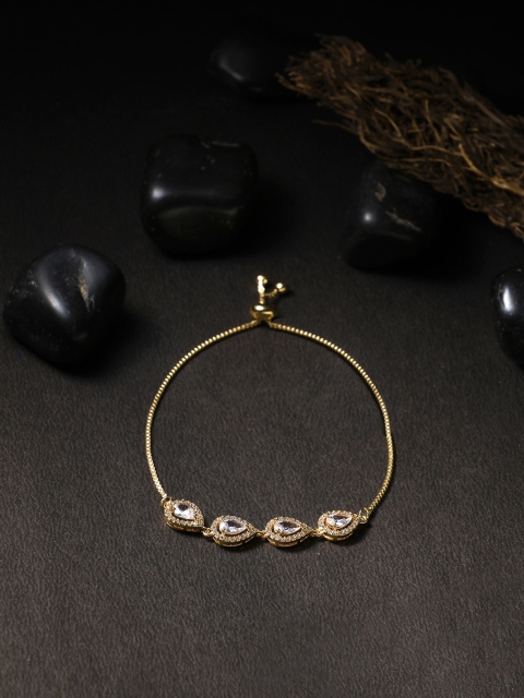 

Adwitiya Collection Women Gold-Toned Brass Handcrafted Gold-Plated Charm Bracelet