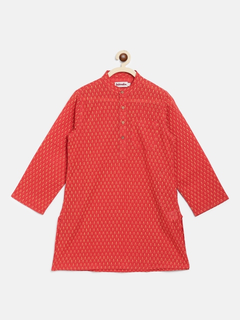 

Fabindia Boys Orange Ethnic Motifs Printed Cotton Kurta
