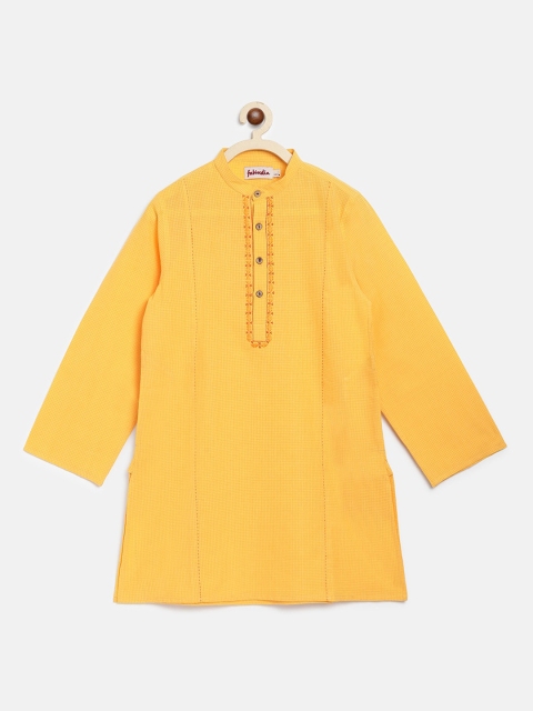 

Fabindia Boys Yellow Thread Work Kurta