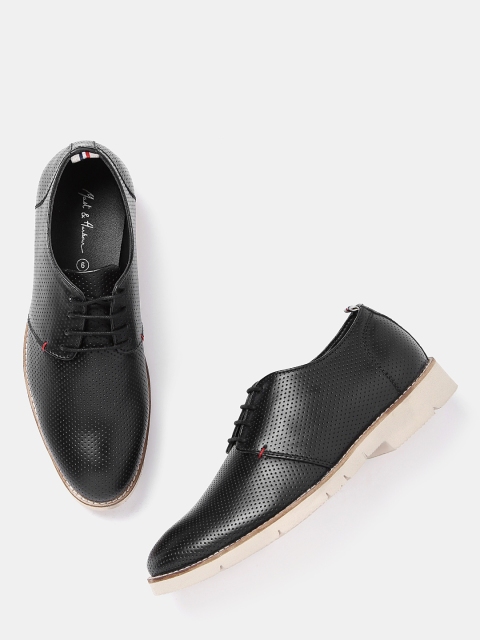 

Mast & Harbour Men Black Perforated Derbys