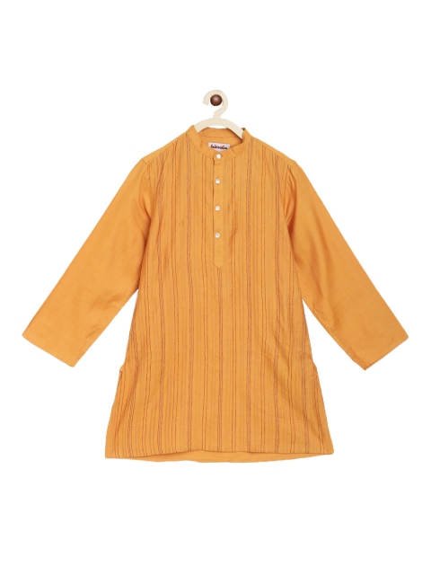 

Fabindia Boys Yellow Embroidered Thread Work Kurta