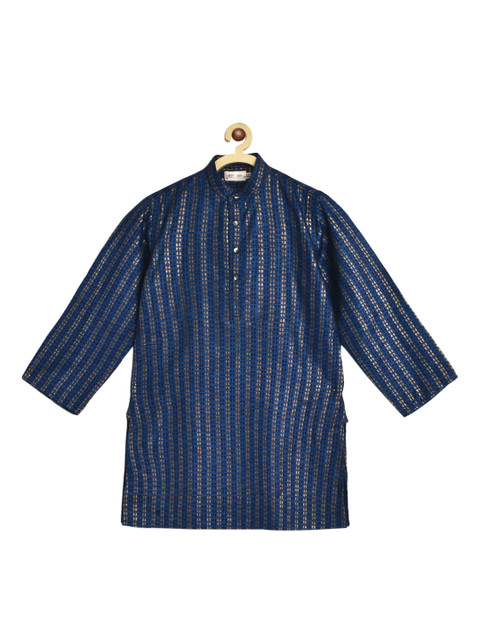 

Fabindia Boys Blue & Gold-Toned Striped Kurta