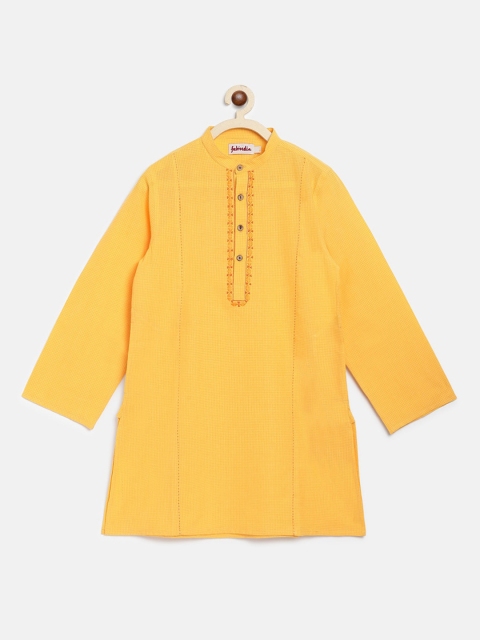 

Fabindia Boys Yellow Thread Work Kurta