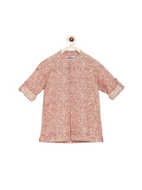 

Fabindia Boys Red Printed Cotton Kurta