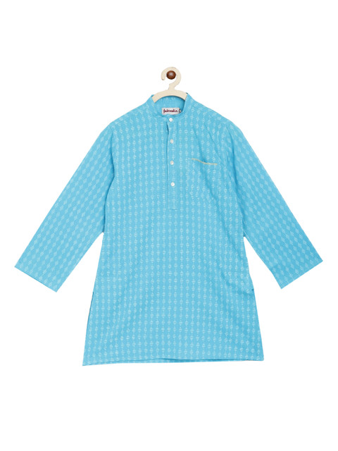 

Fabindia Boys Blue Printed Kurta