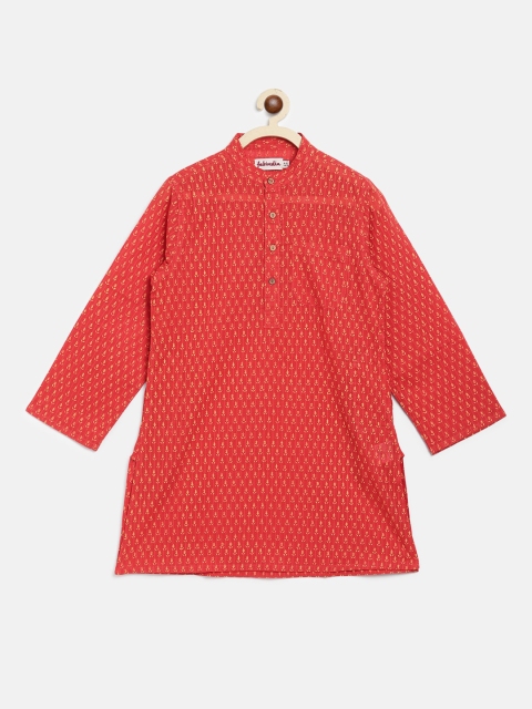 

Fabindia Boys Orange Ethnic Motifs Thread Work Kurta