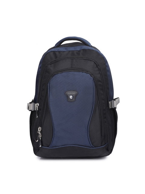 

Aoking Unisex Black & Navy Blue Colourblocked Backpack
