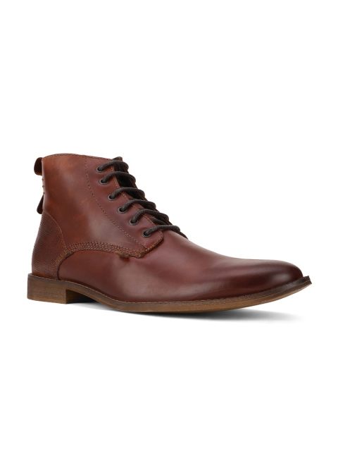 

Bata Men Brown Leather Flat Boots