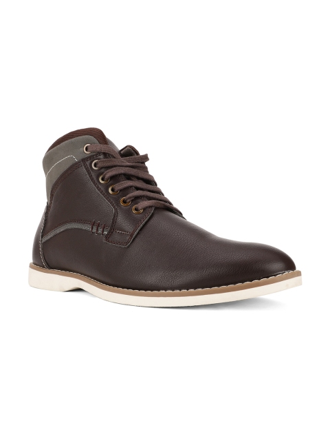 

Bata Men Brown PU Flat Boots