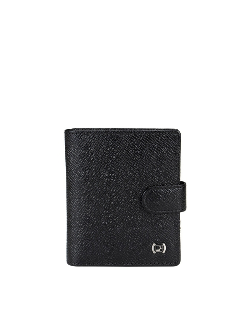

Da Milano Men Black Textured Leather Two Fold Wallet