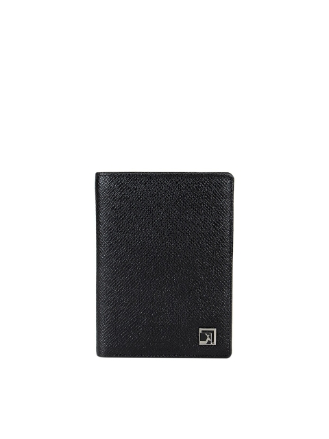 

Da Milano Men Black Textured Leather Two Fold Wallet