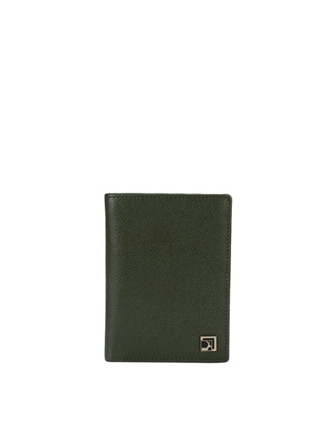 

Da Milano Men Green Textured Leather Two Fold Wallet