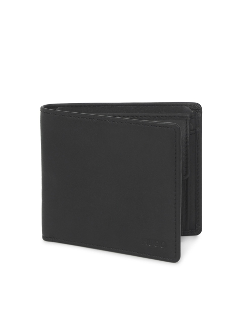 

HUGO Men Black Leather Two Fold Wallet