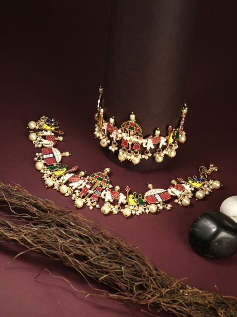 

Adwitiya Collection Set Of 2 24-CT Gold-Plated Handcrafted Anklets