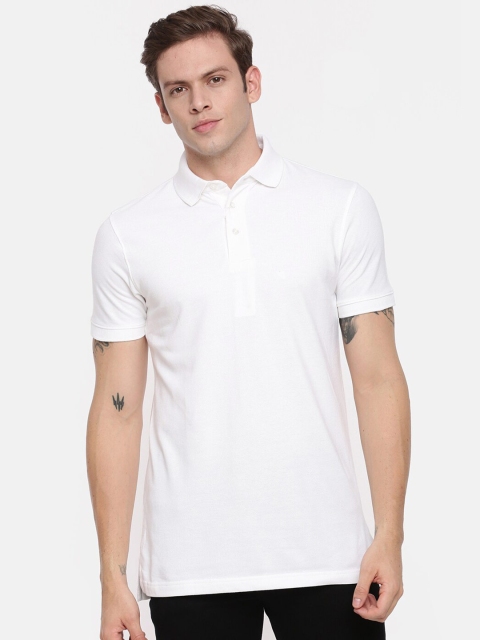 

Unibro Men White Polo Collar T-shirt