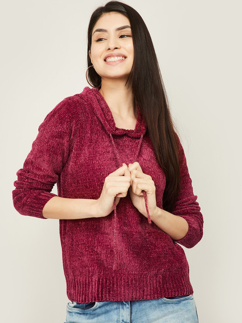 

Fame Forever by Lifestyle Women Burgundy Hooded Sweatshirt