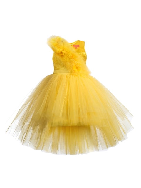 

Toy Balloon kids Yellow Layered Net Maxi Dress