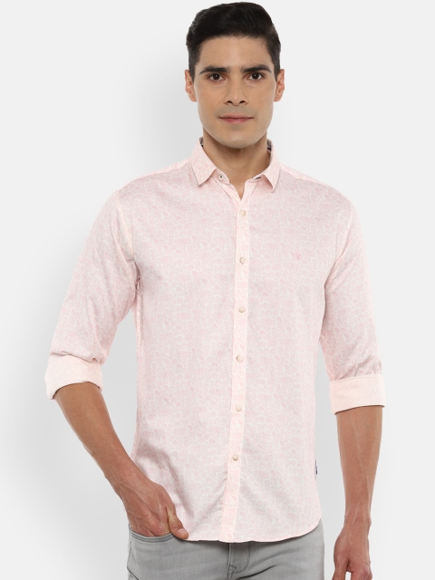 

V Dot Men Pink Slim Fit Floral Opaque Printed Casual Shirt