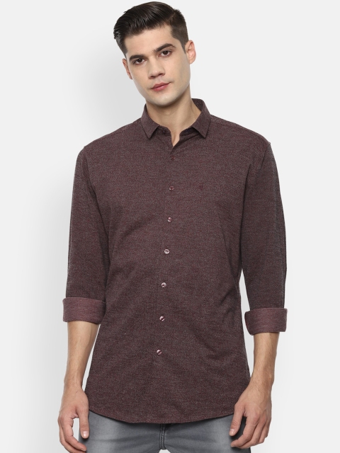 

V Dot Men Brown Slim Fit Opaque Cotton Casual Shirt