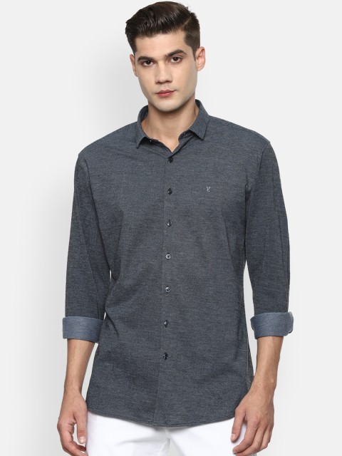 

V Dot Men Grey Slim Fit Opaque Pure Cotton Casual Shirt
