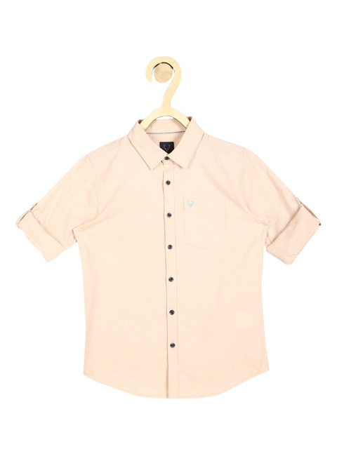 

Allen Solly Junior Boys Beige Slim Fit Opaque Casual Cotton Shirt