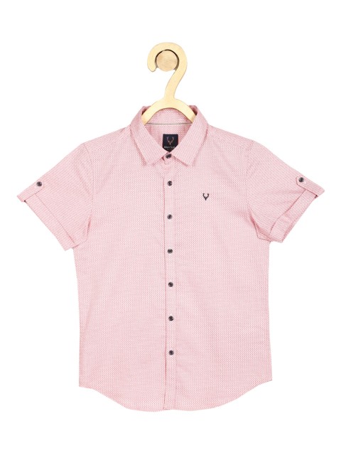 

Allen Solly Junior Boys White Slim Fit Opaque Printed Cotton Casual Shirt
