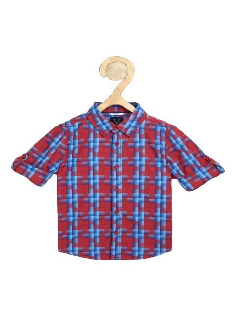 

Allen Solly Junior Boys Red Slim Fit Opaque Checked Casual Shirt