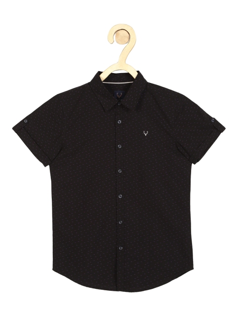 

Allen Solly Junior Boys Black Slim Fit Opaque Printed Casual Shirt