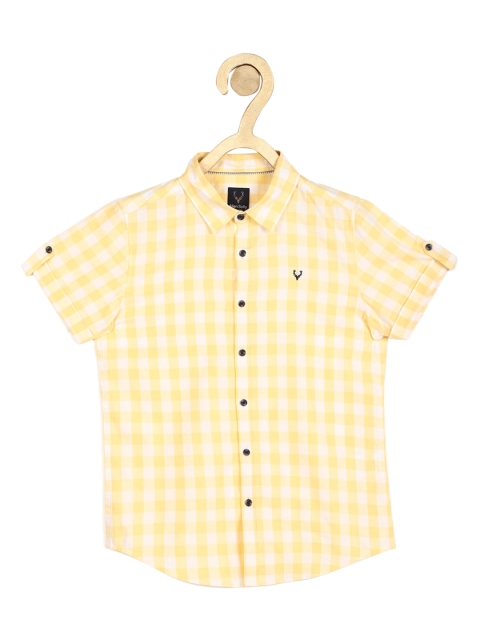 

Allen Solly Junior Boys Yellow Slim Fit Opaque Checked Casual Shirt