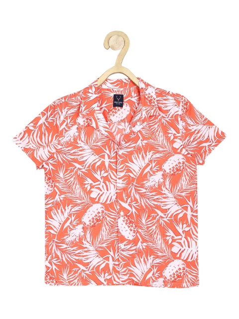 

Allen Solly Junior Boys Orange & White Floral Opaque Printed Casual Shirt