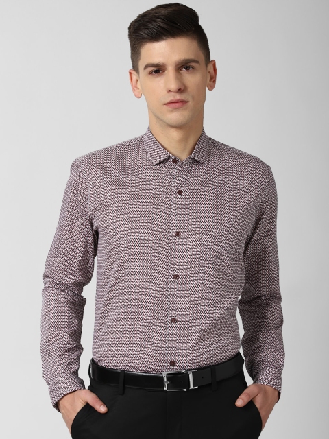

Peter England Men Pink Opaque Printed Formal Shirt