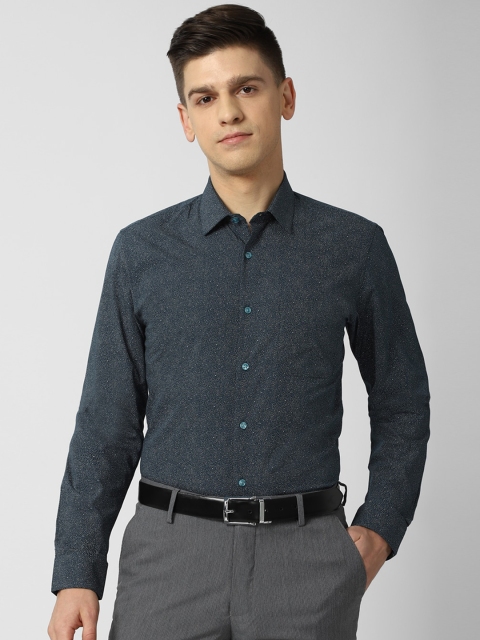 

Peter England Men Green Slim Fit Floral Opaque Printed Formal Shirt