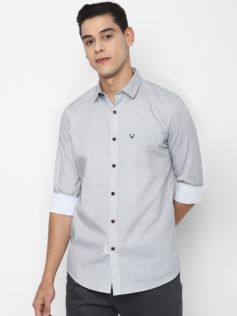 

Allen Solly Men Grey Slim Fit Opaque Printed Casual Shirt