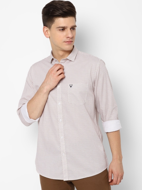 

Allen Solly Men Beige Slim Fit Opaque Printed Casual Shirt