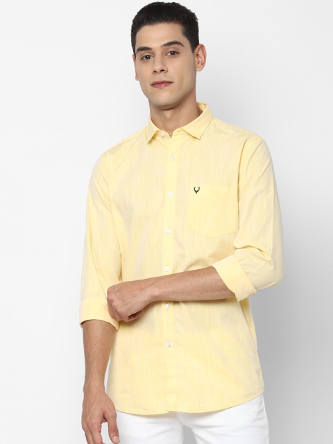 

Allen Solly Men Yellow Slim Fit Opaque Pure Cotton Casual Shirt
