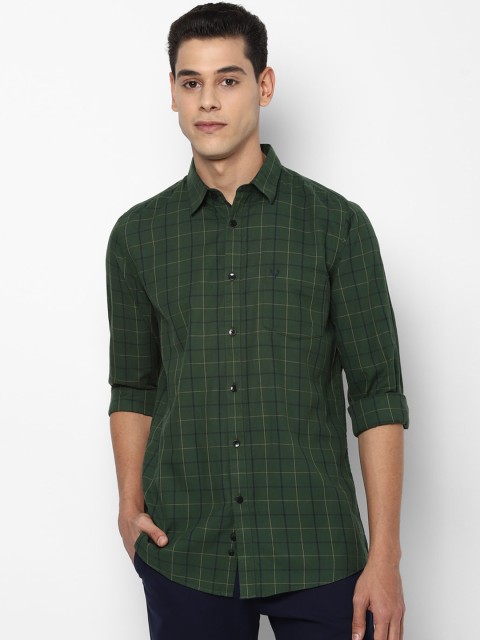 

Allen Solly Men Green Slim Fit Tartan Checks Opaque Checked Casual Shirt