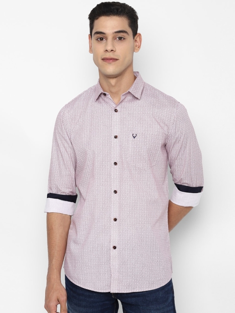 

Allen Solly Men Pink Slim Fit Opaque Printed Casual Shirt