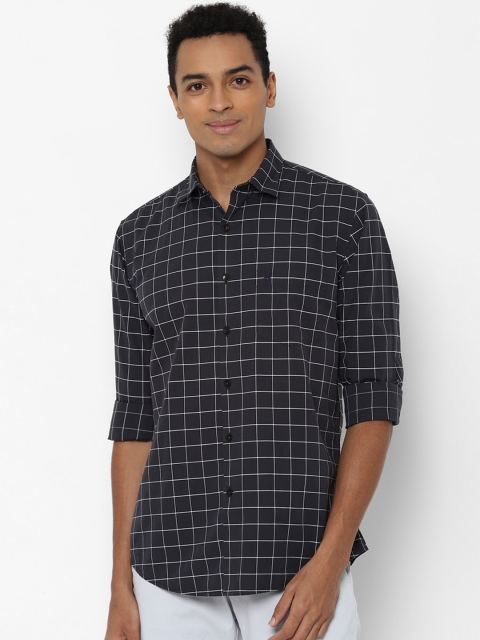 

Allen Solly Men Black Slim Fit Grid Tattersall Checks Casual Shirt