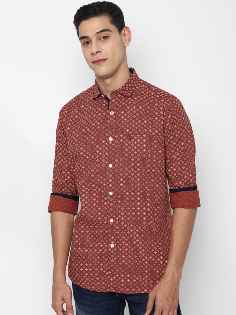 

Allen Solly Men Maroon Slim Fit Opaque Printed Casual Shirt