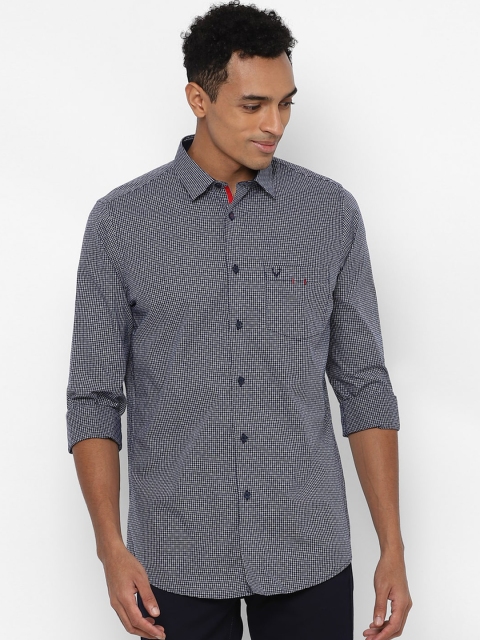 

Allen Solly Men Navy Blue Slim Fit Opaque Printed Pure Cotton Casual Shirt