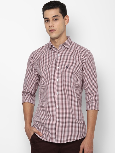

Allen Solly Men Maroon Slim Fit Micro Checks Opaque Checked Casual Shirt