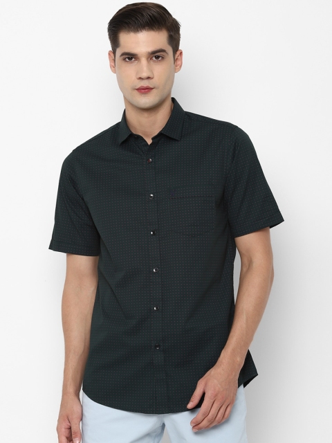 

Allen Solly Men Green Slim Fit Printed Cotton Casual Shirt