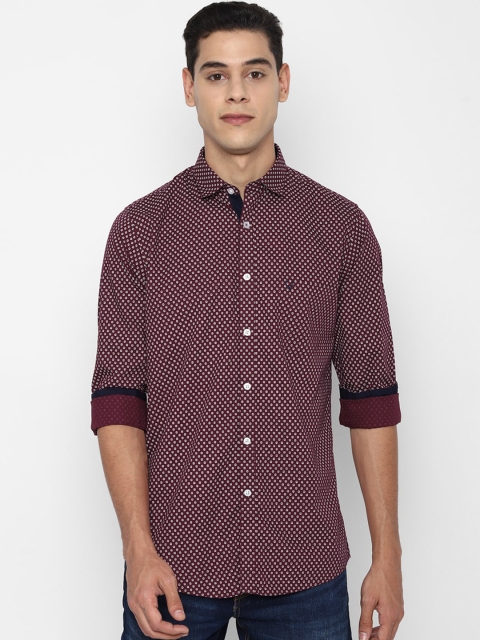 

Allen Solly Men Maroon Slim Fit Opaque Printed Casual Shirt