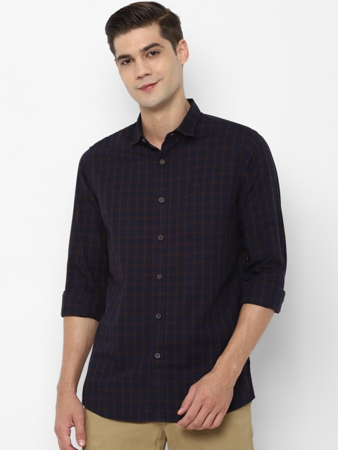 

Allen Solly Men Navy Blue Slim Fit Buffalo Checks Opaque Checked Casual Shirt